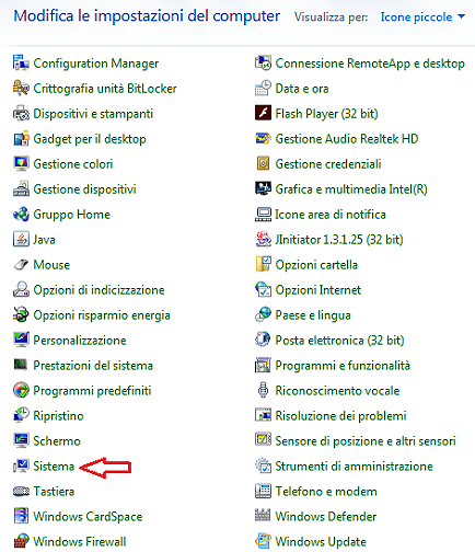 link per visualizzare il sistema del prorpio pc