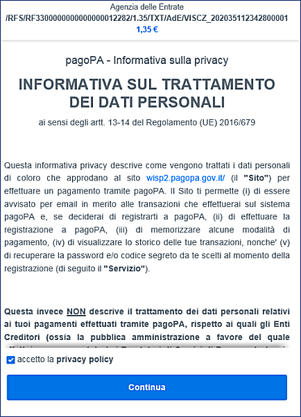  informazioni sulla transazione 